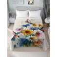 thumbnail image 4 of Twin XL Flat Sheet 66"x102", Hummingbird Soft Lightweight Bedding Flat Sheets Only, Spring Vintage Oil Painting Sunflowers Beige Brushed Microfiber Top Bed Sheet, Breathable StainResistant Bedsheets, 4 of 9