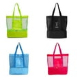 thumbnail image 4 of Sonducket Bolso de hombro transparente de malla para mujer, bolso grande portátil para preservación del calor de doble capa, bolsos de playa Envolturas para manijas de equipaje Azul, 4 of 6