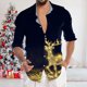 thumbnail image 5 of Playeras Deportivas Para Hombre, Camiseta De Manga Corta Con Solapa Y Estampado Digital 3D De Papá Noel Navideño, 5 of 7
