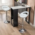 thumbnail image 3 of Duhome Bar Stools with Back Set of 2, Adjustable Counter Height Bar Stools Round Swivel Kitchen Stool, White, 3 of 7