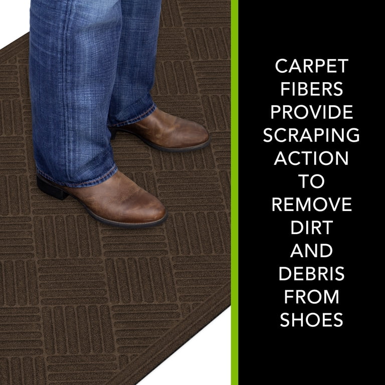 Mainstays Textures Crosshatch Polyester and Rubber Backed Doormat