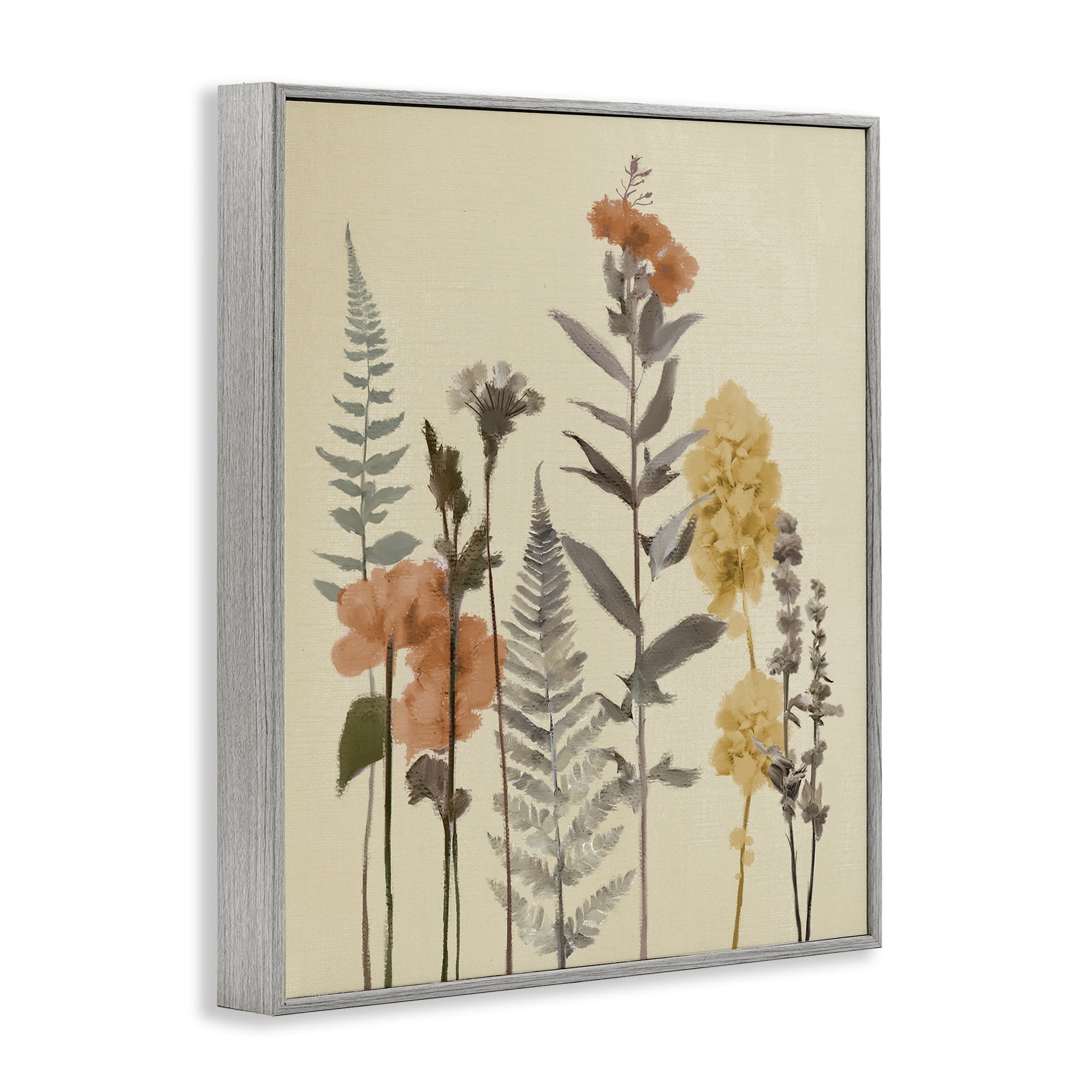 Stupell Industries Fall Botanicals Fresh Ferns Gray Framed Giclee Art, design by Elizabeth Medley