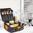 thumbnail image 5 of FORMRS Travel Makeup Bag Large Capacity Train Case Cosmetic Organizer with Adjustable Dividers, Futuristic Circles, 5 of 8