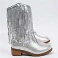 thumbnail image 6 of Fashion On Mid Calf Boots With Fringe Detail Casual Heel Ankle Booties For Girls Carnival And Daily Wear, 6 of 9
