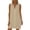 Beige, variant on Summer Womens Dress Sleeveless Notch Neck Lightweight Mini Dress