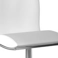 thumbnail image 3 of Lou 18 Inch Contemporary Swivel Dining Chair, White Faux Leather, Chrome- Saltoro Sherpi, 3 of 5