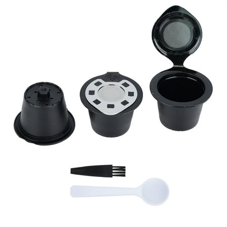 

Reusable Coffee Capsule Filter Cups 5pcs/Set Plastic & Stainless Steel Refillable Pod Strainer for Coffee Lovers Compatible with Most Coffee Machines Easy to Clean and Reuse.