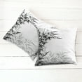 thumbnail image 2 of Ambesonne Asian Themed Throw Pillow Cover 2 Pack, Monochrome Art Leaves, 16", White and Black, 2 of 6