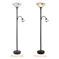 thumbnail image 2 of Torchiere Floor Lamp w/ Side Reading Lamp Dark-bronze Painted Finish ETL Listed, 2 of 9
