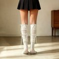 thumbnail image 4 of XFeng Bow Decor Knee High Socks Y2K Slouch Calf Socks for Women, 4 of 5