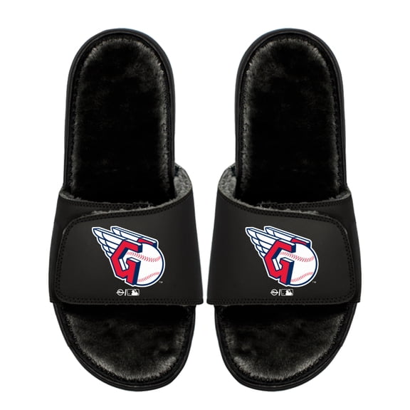 Youth ISlide Cleveland Guardians Logo Fur Slide Sandals