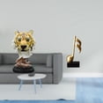 thumbnail image 2 of Escultura de mesa,Escultura de cabeza de tigre,estatua moderna de mesa,Figura decorativa de cabeza de animal de resina para escritorio,Figura de escritorio,Escultura de notas musicales para, 2 of 8
