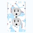 thumbnail image 1 of Metal Light Switch Plate Cover Cute Nature Wild Animals Blue ZOO002, 1 of 13