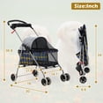 thumbnail image 7 of YRLLENSDAN Sun-Proof Pet Stroller for Small Dog 10 lbs Dog Stroller for Medium Dog 30 lbs Cat Stroller for 2 Cats Puppy Stroller with Bottle Holder and Sponge Pad,Plaid, 7 of 7