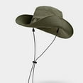 thumbnail image 4 of UTSJKR Casual Wide Brim Waterproof UPF 50+ Bucket Sun Summer Travel Fishing Hiking Fisherman Hat Detachable Chin Green M, 4 of 4