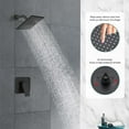 thumbnail image 5 of 8 Inch Shower Head and Handle Set Square Shower Faucet Set Bathroom Rainfall Shower System Stainless Steel Showerhead Single Function Shower Trim Kit,Female Thread Valve,Matte Black, 5 of 7