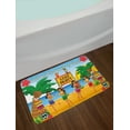 thumbnail image 2 of Tiki Bar Bath Mat, Hawaiian Luau Party in Funny Cartoon Style Dancers on Beach Festive Tradition, Non-Slip Plush Mat Bathroom Kitchen Laundry Room Decor, 29.5 X 17.5 Inches, Multicolor, Ambesonne, 2 of 2