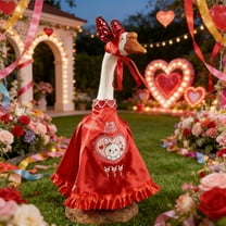 Elainilye Goose Outfits for 23-Inch Statue Patio Goose Decor with Hat Set for Easter and Valentine's Day Garden Decoration Attire for Outdoor Patio Display