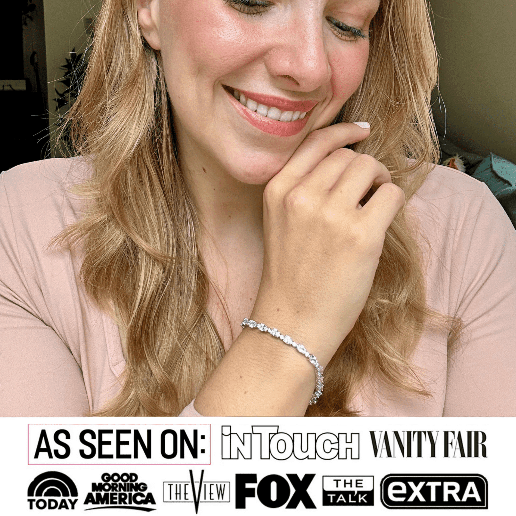 Cate & Chloe Katelynn 18k Yellow Gold Plated Tennis Bracelet with Simulated Diamond Crystals for Women