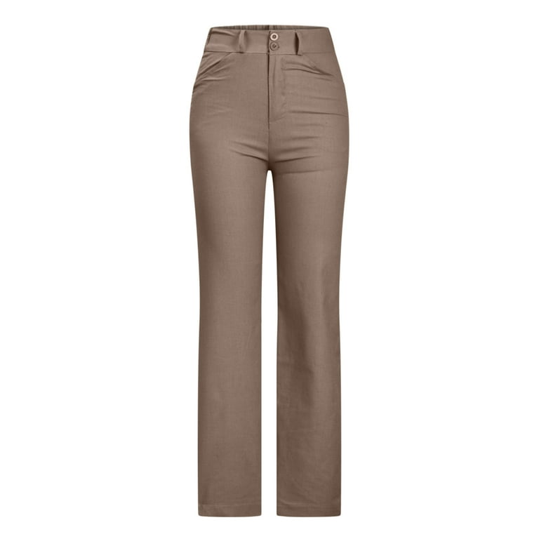 Womens Chino Pants for Work Business Casual Skinny Work Slacks Flat Front  Dress Pants Solid Color Trousers for Women 