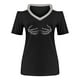 thumbnail image 4 of Moda Mujer Verano Cuello en V Manga corta Hombro frío Blusa Camiseta Causal Impresión Tops Fridja  hjk5203, 4 of 5