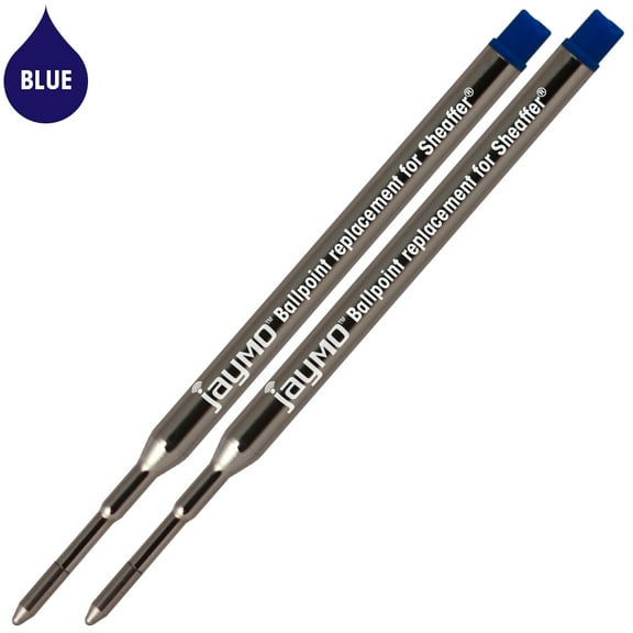 Jaymo Replacement for Sheaffer K 99325 - Measures 3.75 in / 95 mm Long - Ballpoint Pen Refill - 2 Blue