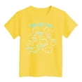 thumbnail image 4 of MIXUE Toddler Girls Tops & T-Shirts Summer Dinosaur Print Crew Neck Short Sleeve Loose Casual Tshirts Outwear,Yellow,3-4 Years, 4 of 4
