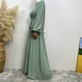 thumbnail image 7 of Elegant Dubai Swing Dress for Women Loose Fit Long Sleeve Round Neck Zipper Front Solid Color Abaya, 7 of 7