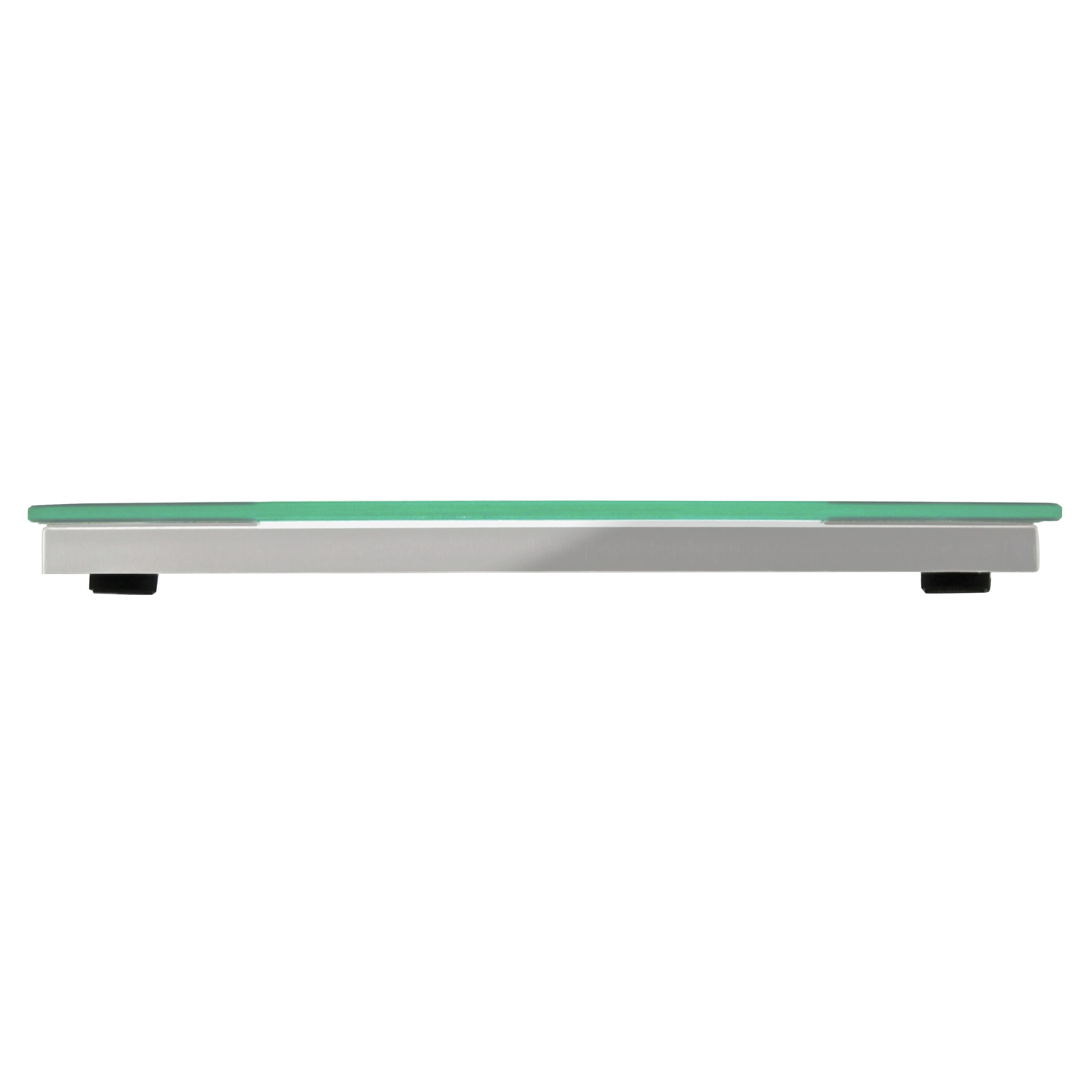 Taylor Clear Glass Bathroom Scale with Curved Stainless Steel Accents