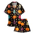 thumbnail image 3 of Girls Outfits&Set Pajamas For Children Shirt And Pant Cute Printed Matching Set Sleepwear With Pockets For Halloween, 3 of 4