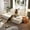 Beige & White, variant on Oversized Double Chaise Lounge 2-Piece Set, Luxurious Plush Corduroy Convertible Sofa Bed with 6 Pillows and Storage Pocket, for Small Spaces,Home Theater, Living Room, Beige/White
