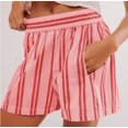 thumbnail image 1 of Gupgi Shorts Rayés pour Femmes Boxeurs Décontractés Taille Élastique Bas de Pyjama Détente Coupe Ample Shorts, 1 of 3