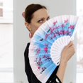 thumbnail image 7 of Vjnyvs 4pcs Floral Folding Hand Fan Vintage Retro Plastic Handheld Fans Folding Fan Wedding Dancing Church Party, 7 of 7