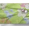 thumbnail image 3 of Soimoi Moss Georgette Fabric Lily Flower Printed Fabric 1 Yard 42 Inch Wide, 3 of 3