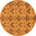 thumbnail image 1 of Ahgly Company Indoor Round Abstract Orange Modern Area Rugs, 8' Round, 1 of 4