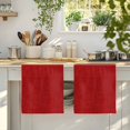 thumbnail image 4 of Red Kitchen Towels Set of 4, Farmhouse Burlap Solid Red Color Modern Linen Texture Soft Microfiber Dish Towels, Absorbent Washable Dishcloths for Kitchen Cleaning, Drying Dishes, 18x28 Inches, 4 of 9
