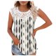 thumbnail image 1 of Camiseta sin mangas de encaje con estampado de mujer Camiseta sin mangas de empalme de cuello redondo Camiseta ligera y cómoda delgada OAVQHLG3B Store lin121212, 1 of 5