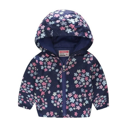 

Verugu Toddler Baby Girls Boys Winter Coat Thicken Warm Jackets Baby Hooded Snow Outwear Coat Kids Long Sleeved Coat Printed Hooded Jacket Suit Dark Blue 12-24 Months