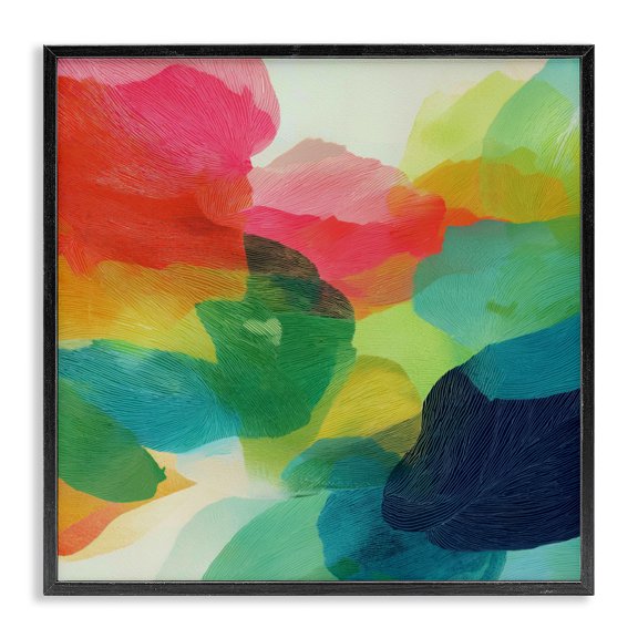 Stupell Industries Modern Vivid Flowing Color Field Black Framed Giclee Art, 12 x 12, by Chromatic Storm Studio