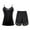1-Black, variant on Women's Satin Pajamas Set 2 Piece Lace Patchwork V Neck Camisole with Pjs Shorts Sets Sexy Fashion Sleepwear Outfits