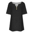 thumbnail image 3 of Patlollav Women'S Summer Plus Size Tshirt Casual V Neck Button Short Sleeve Crewneck Tunic Tops Cute Floral Print Shirts, 3 of 6