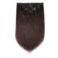 thumbnail image 2 of MY-LADY Extra Thick Clip in 100% Remy Human Hair Extension Double Weft Full Head Natural Hairpiece 110-170g #02 Dark Brown 18inch, 2 of 10