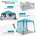 thumbnail image 6 of Compact Pop Up Canopy Tent, Collapsible Instant Shelter, Portable Sports Cabana, With Built-in Weight Bags, 8 x 8 ft Base / 6 x 6 ft Top for Camping,Hiking,Fishing,Family Outings (Mosaic Blue), 6 of 11