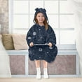 thumbnail image 7 of Space Galaxy Doodle Wearable Blankets Hoodie Oversize Sherpa Wearable Soft Blanket Warm Cozy 3-14 Age, 7 of 7