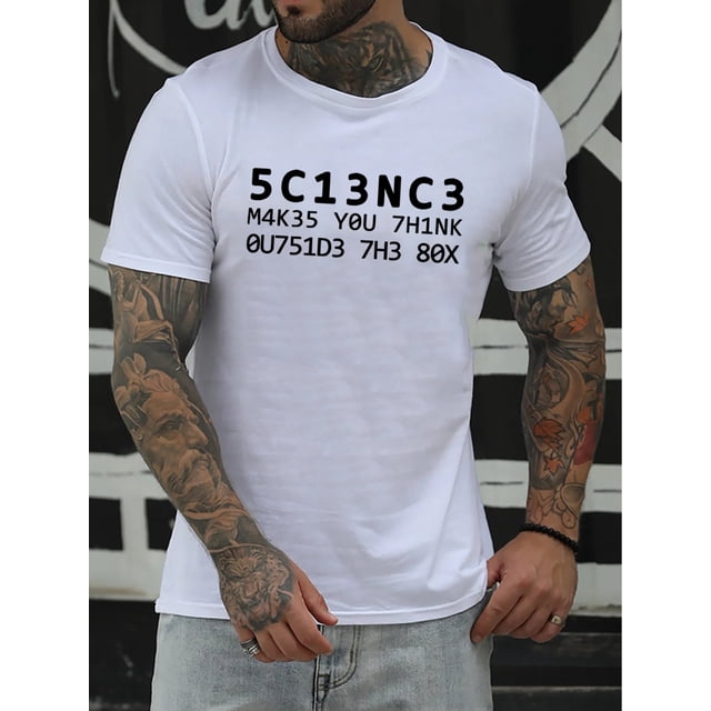 Camiseta divertida con humor y juego de palabras 5C13NC3 para hombre. Camiseta de verano cómoda, de secado rápido, ideal para uso diario, entrenamiento y vacaciones.