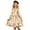 Beige, variant on REDARER Girls Square Neck Flutter Sleeve Dress, Ruffle Hem A Line Gown for Kids Elegant Party Wear and Occasions,9-10 Years