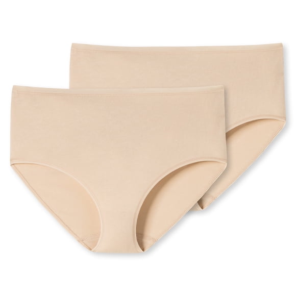 SCHIESSER Calzoncillos para Damas 2-Pack - Slip Midi, Cotton Stretch, lisos Beige (Arena) S (Small)