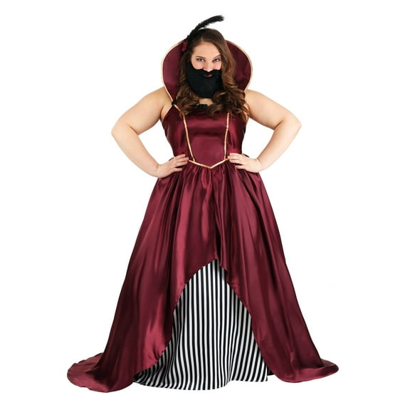 Plus Size Women's Bearded Lady Circus Costume