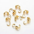 thumbnail image 2 of Brass Bead Tips Calotte Ends Clamshell Knot Cover Golden 9x4mm Hole: 1mm Brass, 2 of 2