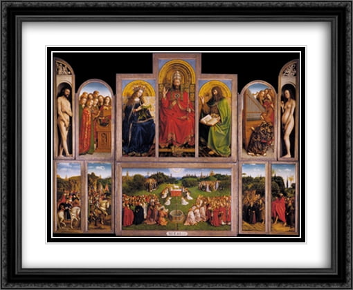 The Ghent Altarpiece 2x Matted 34x28 Large Black Ornate Framed Art ...